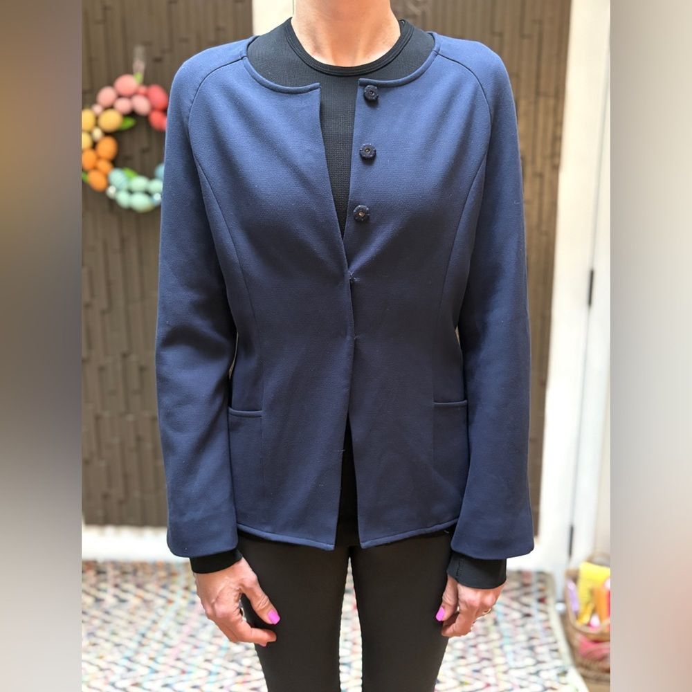 Cabe women’s navy lined, fitted, tailored blazer jacket NWT retail $275 size 8